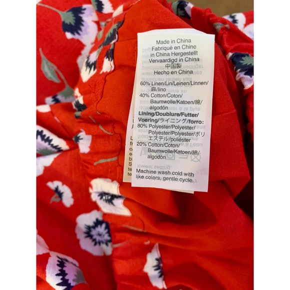 J Crew Red Bow Floral Pencil Skirt XS - Picture 8 of 8